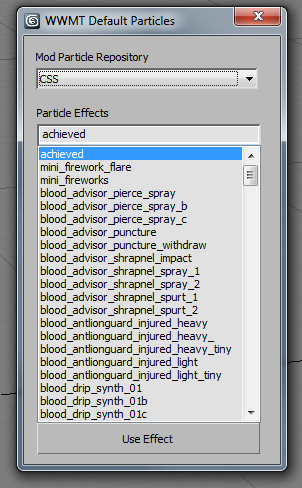 Get particle system menu